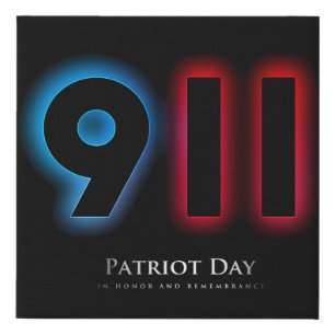 Vector 911 patriot day faux canvas print
