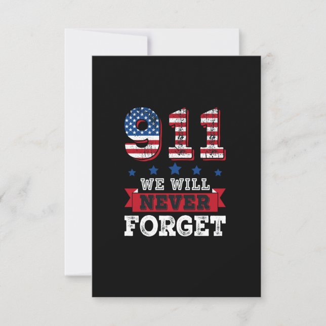 Vector 911 we will never forget t shirt invitation (Front)
