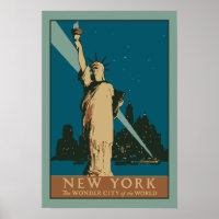Vector Art Deco New York Wonder City of the World Poster