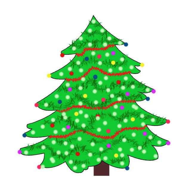 Vector Art Decorated Christmas Tree Cutout (Front)