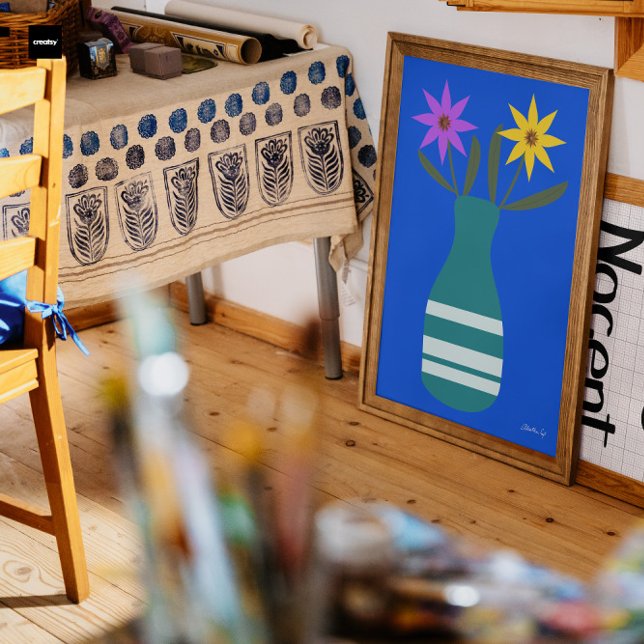 Vector Art work of Vase with Two Flowers Poster (Creator Uploaded)