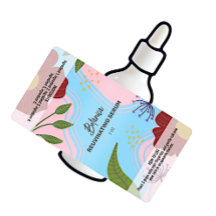 Vector Botanical Serum Dropper Bottle Labels