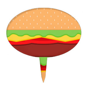 Vector Burger Time Background Cake Topper