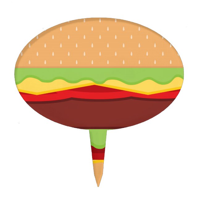 Vector Burger Time Background Cake Topper (Front)