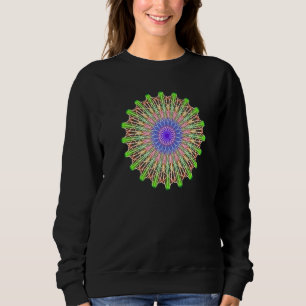 Vector Circle Pattern In Green Violet Pink   Sweatshirt