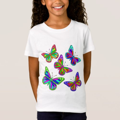Vector Colorful  Butterflies T_Shirt
