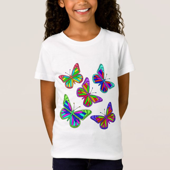 Vector Colorful  Butterflies T-Shirt (Front)