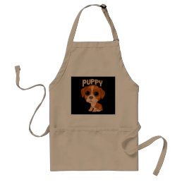 Vector cute funny puppy dog adult apron