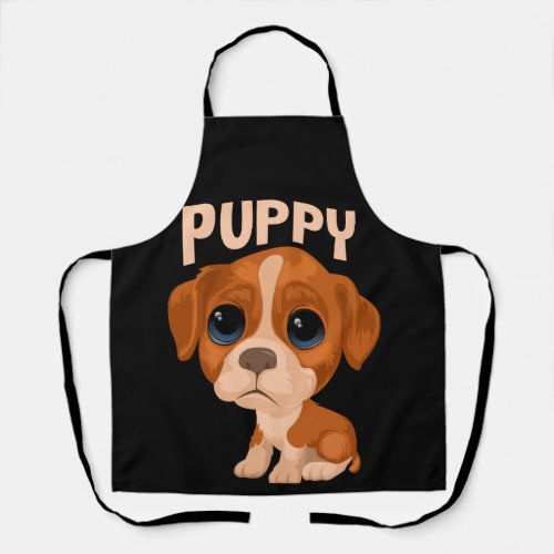 Vector cute funny puppy dog apron