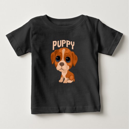 Vector cute funny puppy dog baby T_Shirt