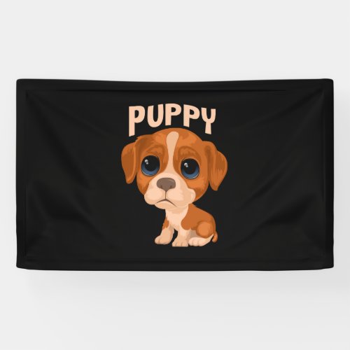 Vector cute funny puppy dog banner
