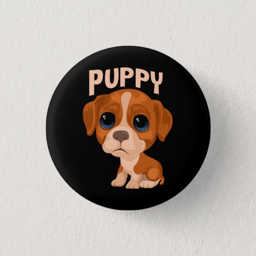 Vector cute funny puppy dog button