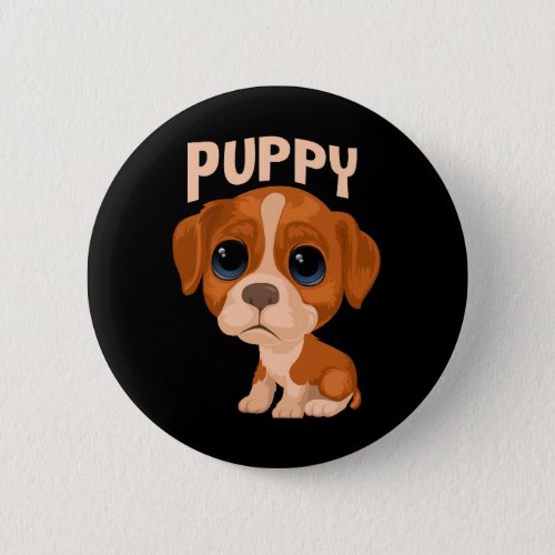 Vector cute funny puppy dog button