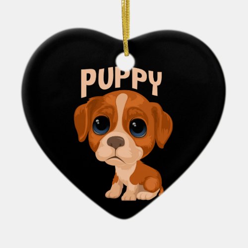 Vector cute funny puppy dog ceramic ornament