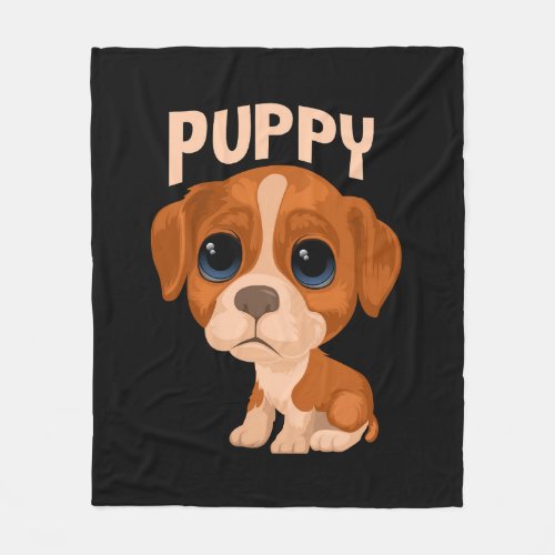 Vector cute funny puppy dog fleece blanket