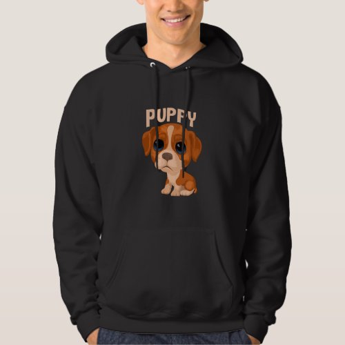 Vector cute funny puppy dog hoodie