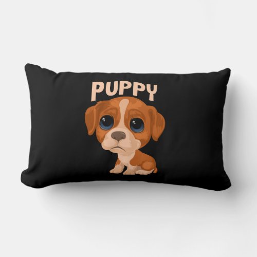 Vector cute funny puppy dog lumbar pillow