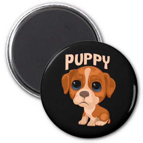 Vector cute funny puppy dog magnet