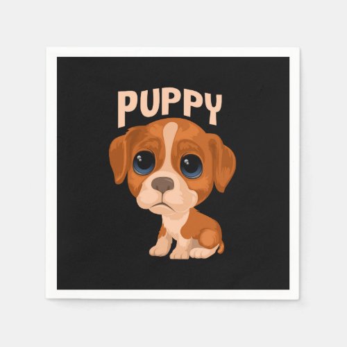 Vector cute funny puppy dog napkins
