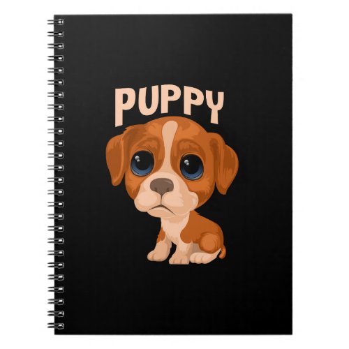 Vector cute funny puppy dog notebook