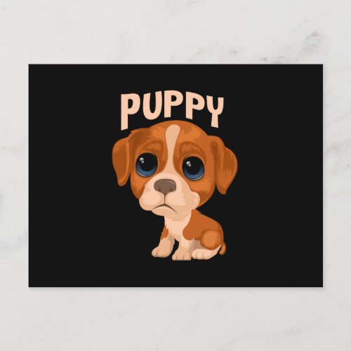 Vector cute funny puppy dog postcard