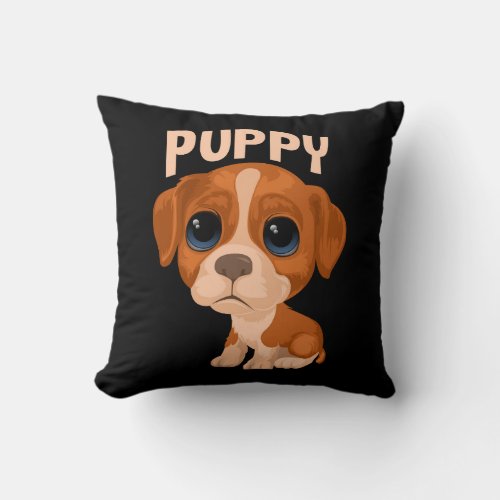 Vector cute funny puppy dog throw pillow