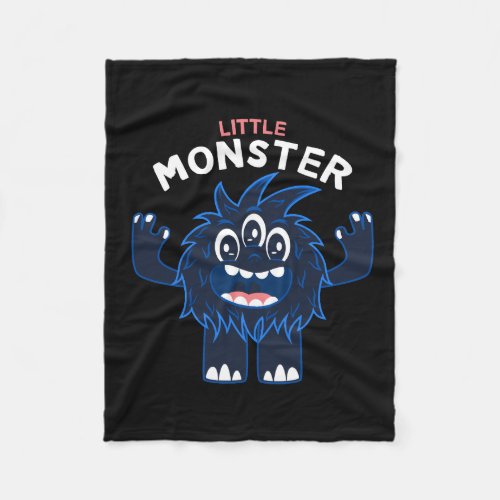 Vector cute little monster cartoon tshirt designs fleece blanket