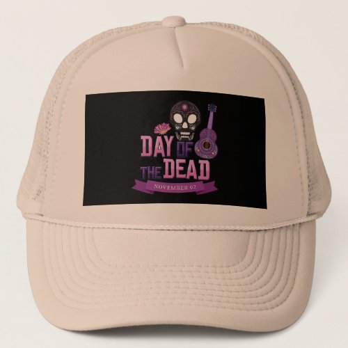 Vector day of the dead banner design trucker hat
