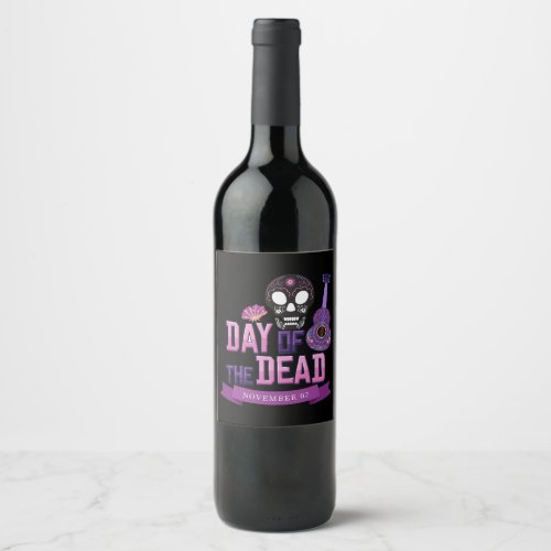 Vector day of the dead banner design wine label