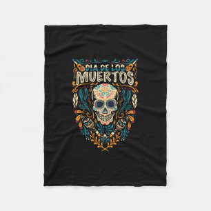 Vector day of the dead (dia de los muertos) sugar fleece blanket