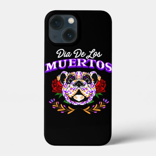 Vector decorative dog head day of the dead mexico  iPhone 13 mini case