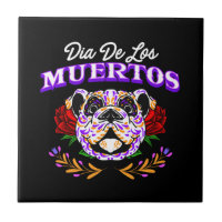 Vector decorative dog head day of the dead mexico