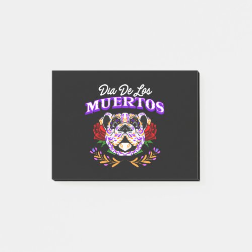 Vector decorative dog head day of the dead mexico  post_it notes
