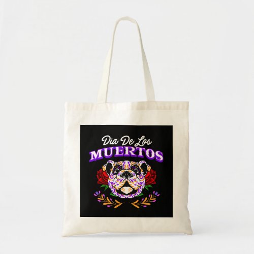 Vector decorative dog head day of the dead mexico  tote bag