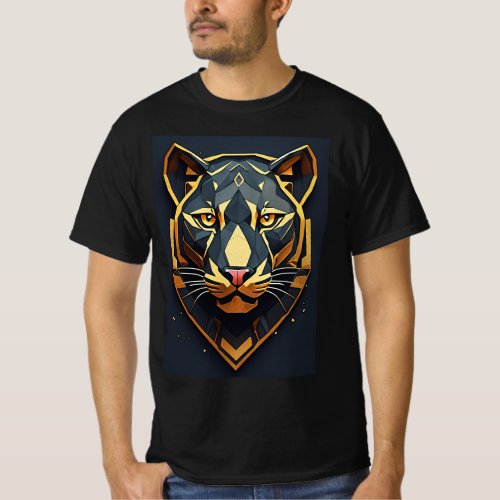 Vector design geometric midnight panther  T_Shirt