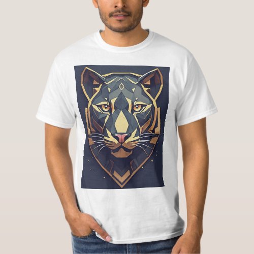 Vector design geometric midnight panther T_Shirt