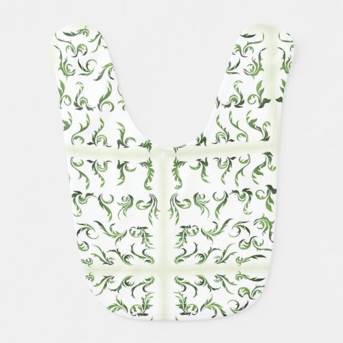 Vector design of green leaf elements baby bib