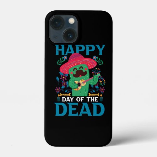 Vector dia de los muertos t_shirt design template iPhone 13 mini case
