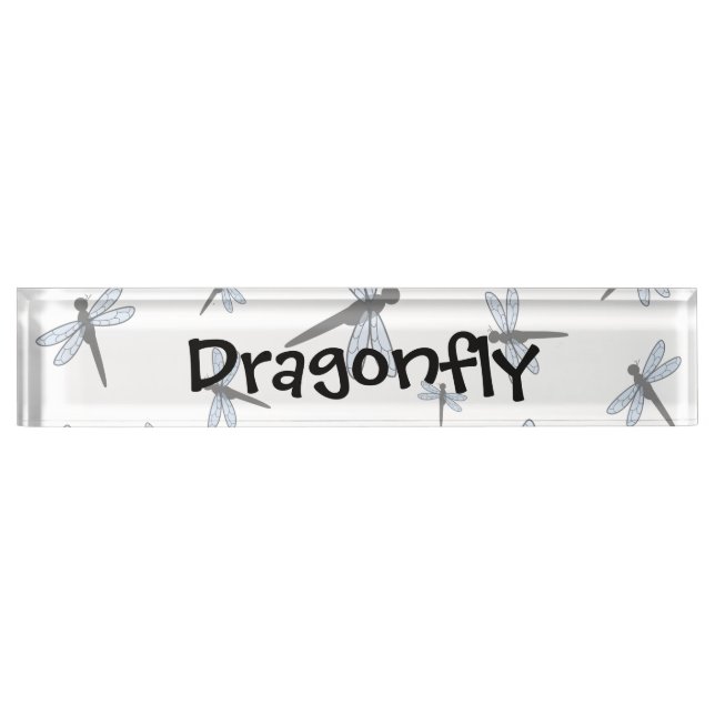Vector Dragonfly Collage Desk Name Plate (Front)