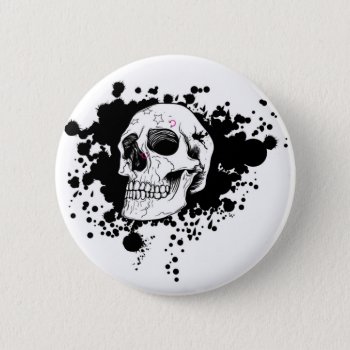 Vector Emo Skull Pinback Button by nonstopshop at Zazzle