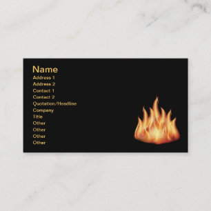 vector-flames1- HOT FIRE FLAMES BURING BLACK ORANG Business Card