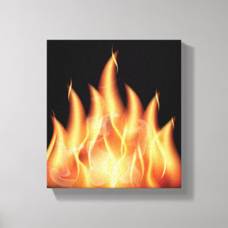 vector-flames1- HOT FIRE FLAMES BURING BLACK ORANG Canvas Print