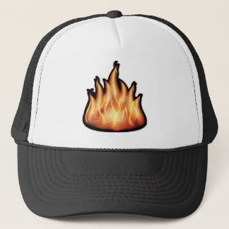 vector-flames- HOT FIRE FLAMES BURING BLACK ORANG Trucker Hat