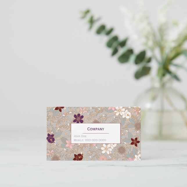 Vector Floral Business Card (Standing Front)