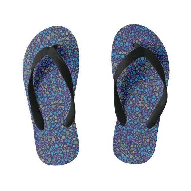 vector floral elements drawn by hand pattern kid's flip flops (Footbed)