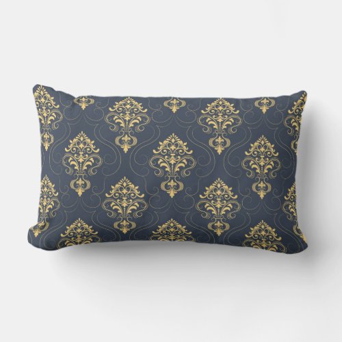 Vector Flower Pattern Lumbar Pillow 13 x 21