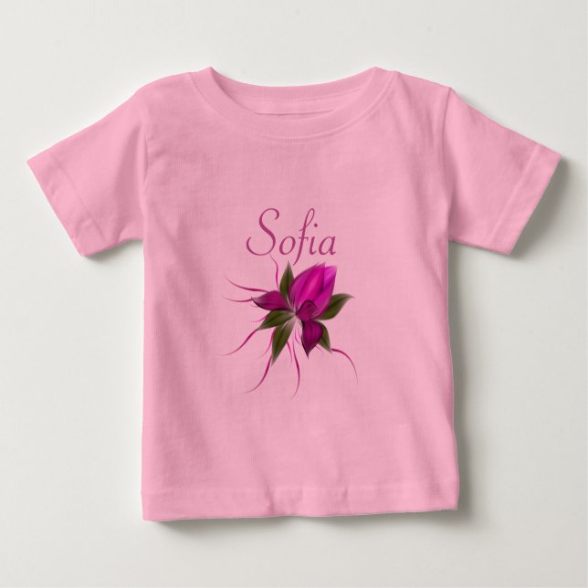 Vector Flower Personalized Baby T-Shirt (Front)