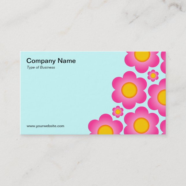 Vector Flowers II - Ice Blue Business Card (Front)