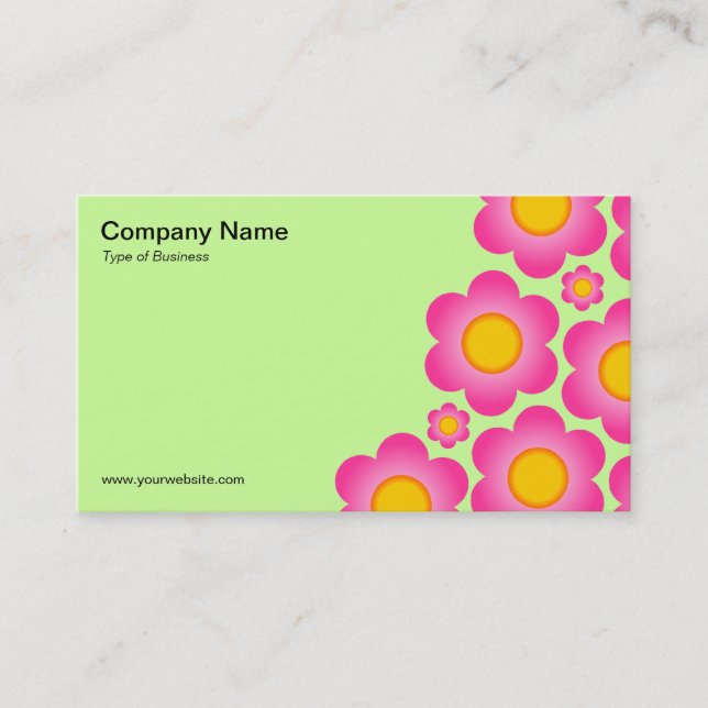 Vector Flowers II - Pastel Green Business Card (Front)