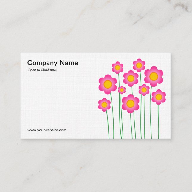 Vector Flowers III - (Linen) Business Card (Front)